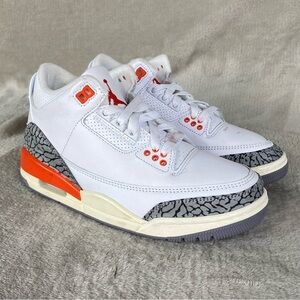 Air Jordan 3 Retro Nike Shoes Womens Size 6 Georgia Peach Leather Cement Gray
